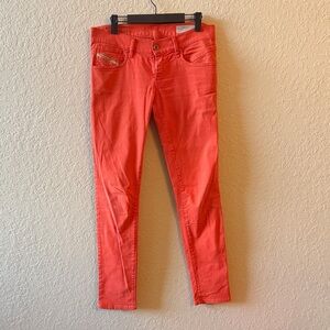 Diesel Women's Bright Orange straight leg Jeans - lower rise